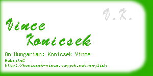 vince konicsek business card